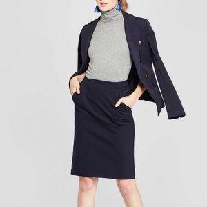 Pencil Skirt-Navy
